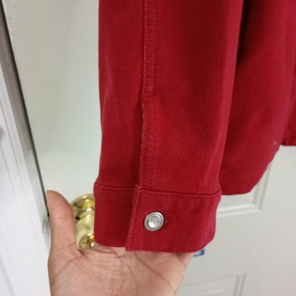 DreamJeannes Red Rhinestone Jacket Button-Up By Quacker Factory XL Womens - Picture 6 of 12